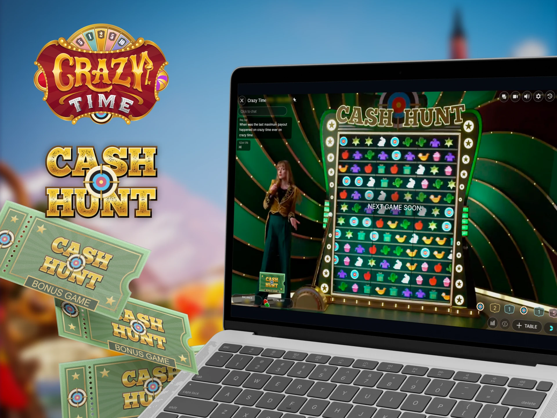 Cash Hunt is one of the Crazy Time bonus games where you can rely on your luck.