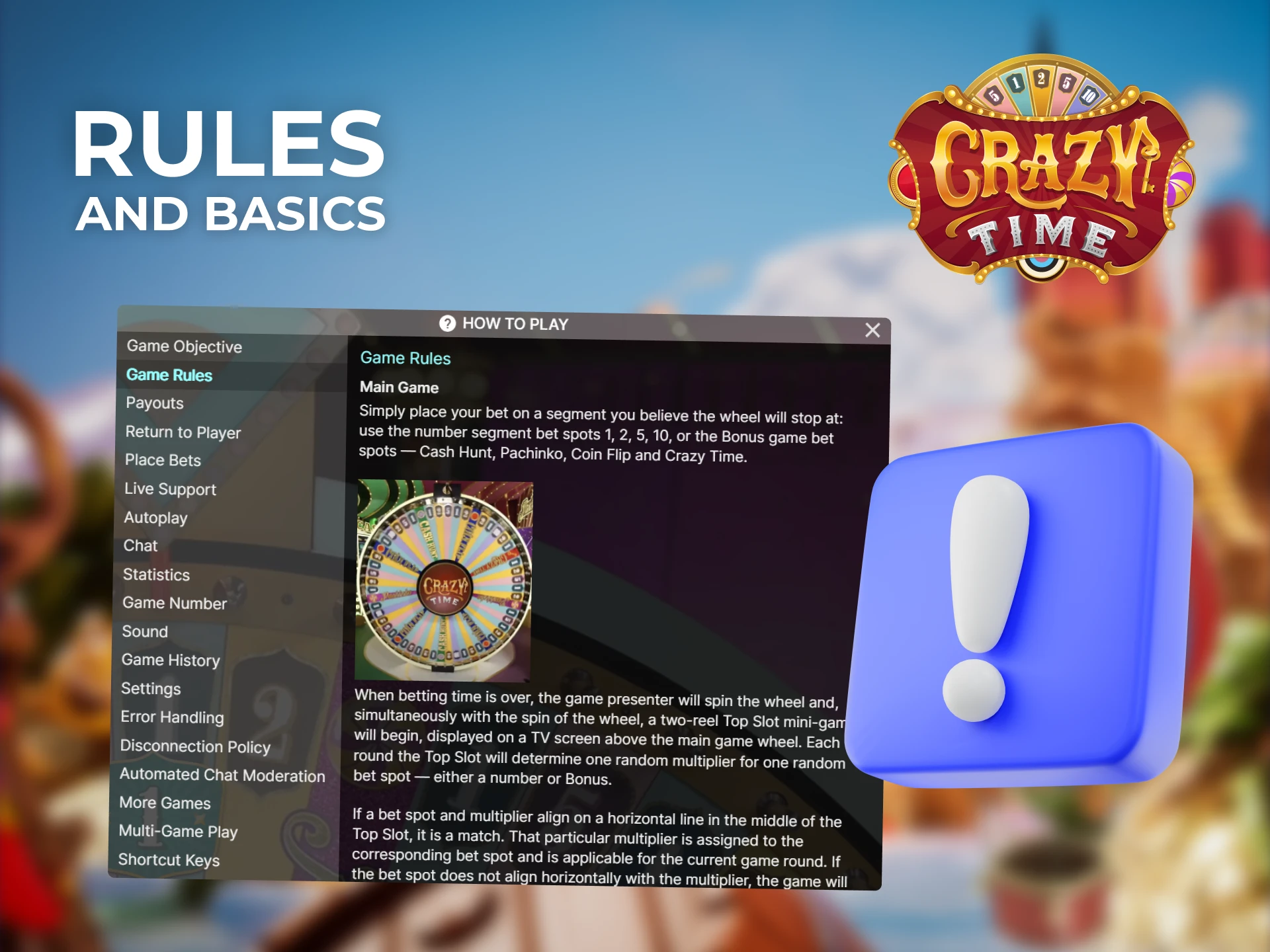 Learn the rules of Crazy Time to develop your own game strategy.