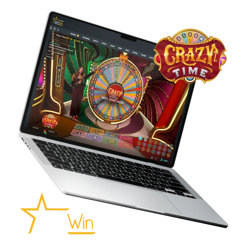 Jeetwin Casino offers its users to play Crazy Time.