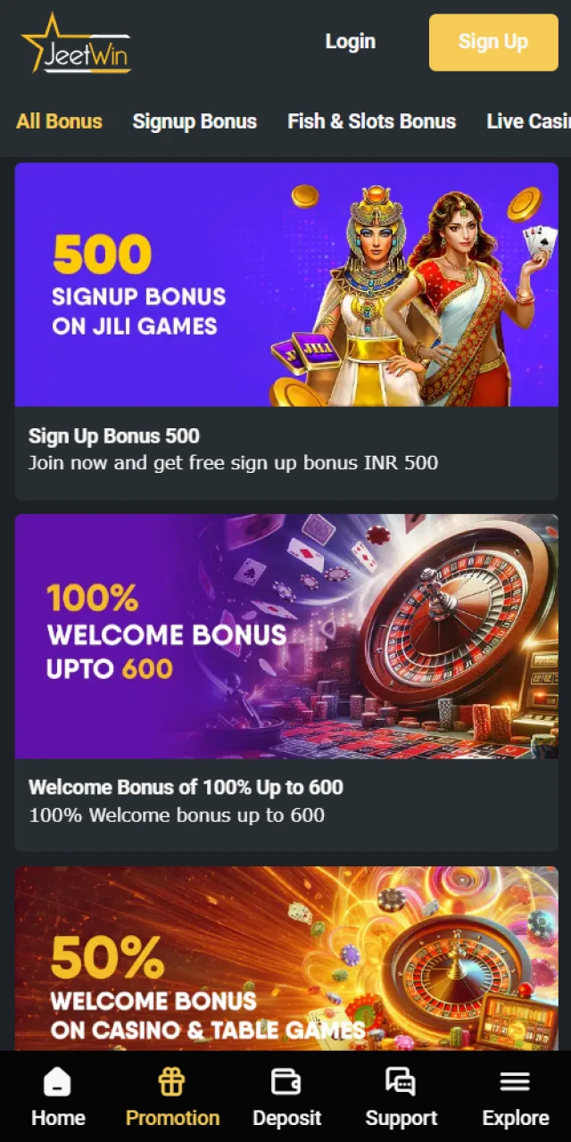 Jeetwin bonuses for playing Crazy Time in a live casino.