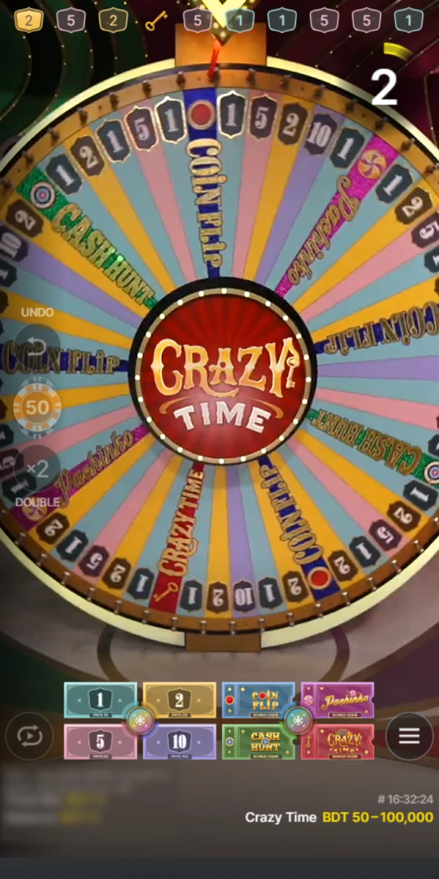 Crazy Time game interface on the Jeetwin casino.