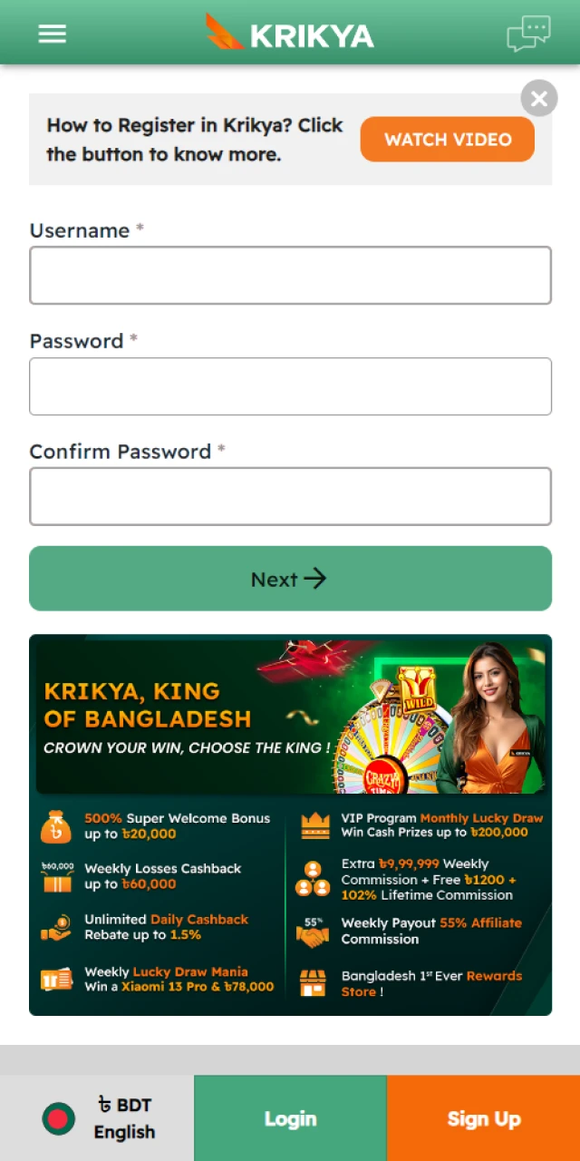 Register on Krikya and play Crazy Time.