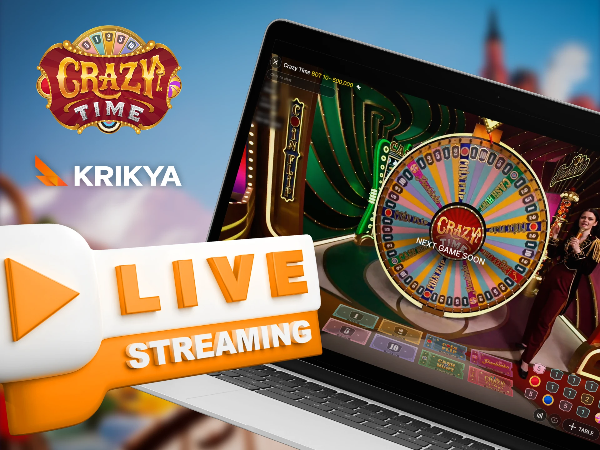 Watch Crazy Time live on Krikya.